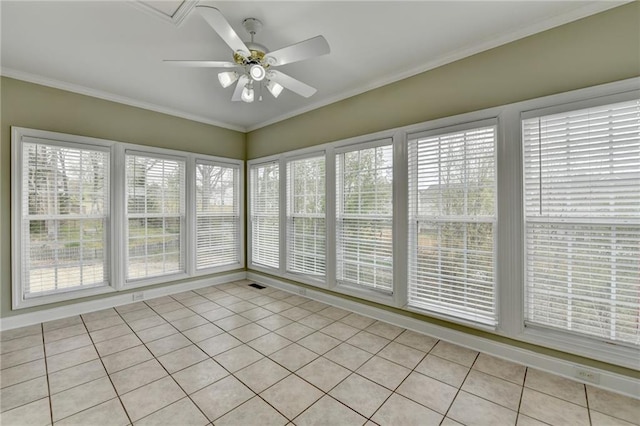 3426 Olivia Grace Way, Dacula, GA 30019 - unfurnished sunroom featuring tile patterned flooring, healthy amount of natural light, and ornamental molding