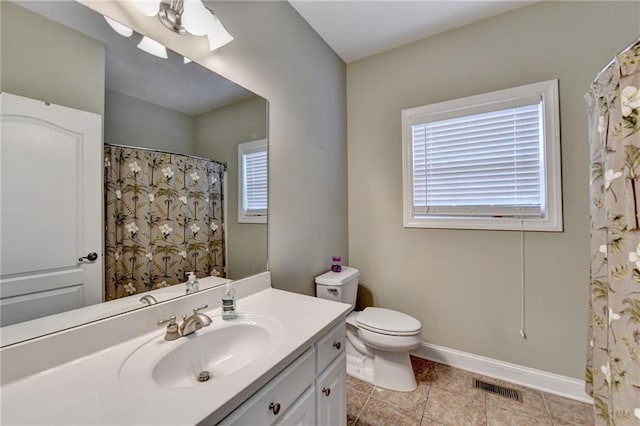 3426 Olivia Grace Way, Dacula, GA 30019 - bathroom with vanity, tile patterned floors, toilet, and baseboards