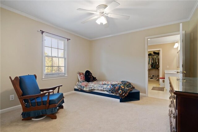 kitchen with light wood-type flooring, white appliances, a kitchen island with sink, crown molding, and sink