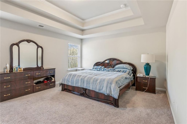 121 Jim Daws, Monroe, GA 30655 - bedroom with a tray ceiling, crown molding, and light carpet