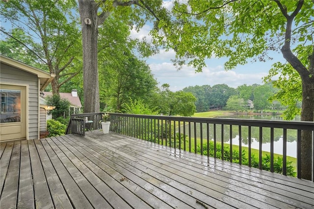 177 Coopers Pond Dr, Lawrenceville, GA 30044 - deck featuring a water view and view of scattered trees