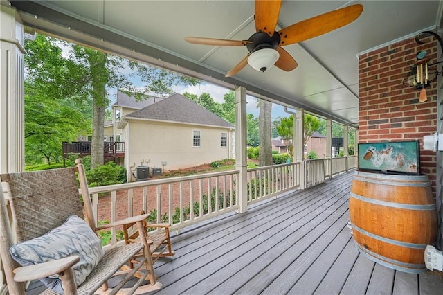 177 Coopers Pond Dr, Lawrenceville, GA 30044 - wooden deck with a ceiling fan