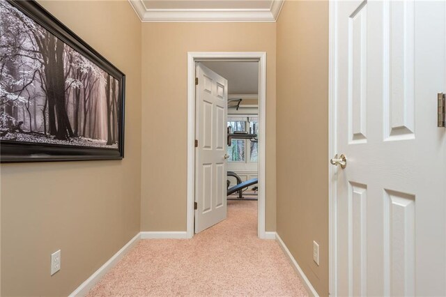 exercise area featuring baseboards, ornamental molding, and visible vents