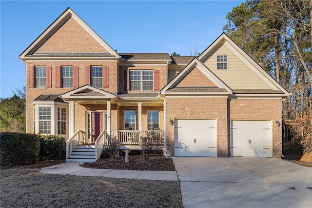 view of front of property featuring covered porch