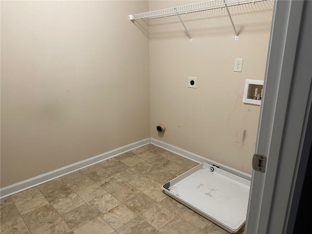 washroom featuring hookup for an electric dryer and washer hookup