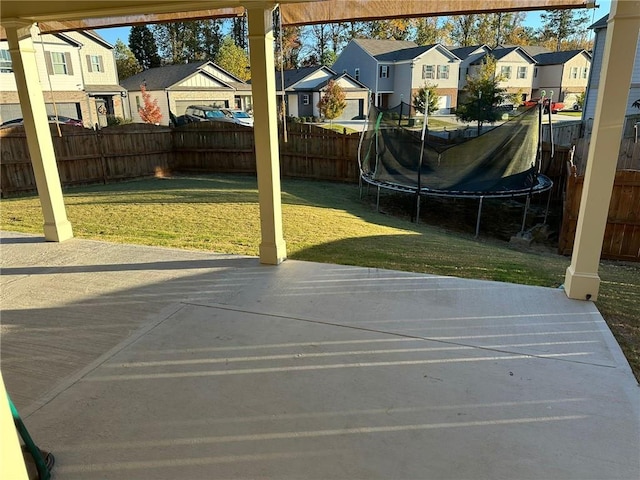 view of patio / terrace with a trampoline