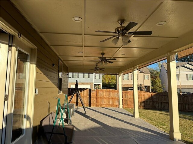 view of patio / terrace with ceiling fan