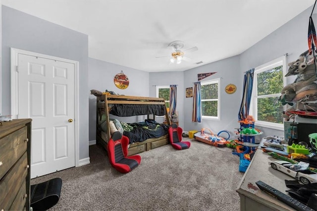 9035 Walnut Cove Ct, Gainesville, GA 30506 - carpeted bedroom with multiple windows, ceiling fan, and baseboards