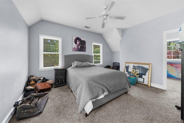 9035 Walnut Cove Ct, Gainesville, GA 30506 - carpeted bedroom with lofted ceiling, ceiling fan, and baseboards
