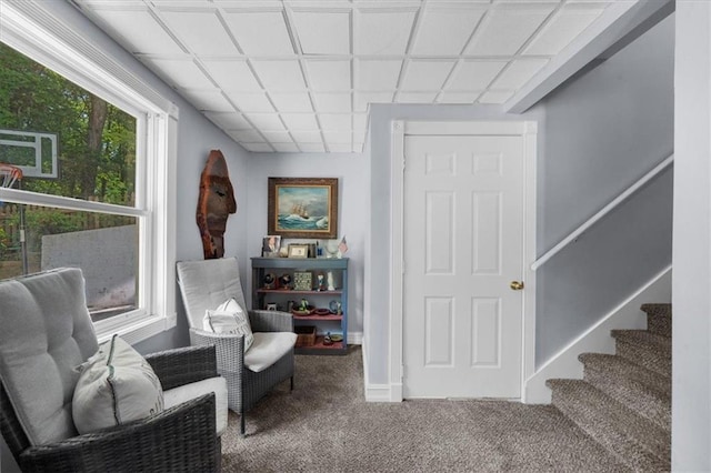 9035 Walnut Cove Ct, Gainesville, GA 30506 - sitting room with carpet floors and stairway