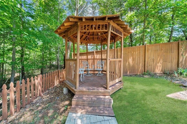 9035 Walnut Cove Ct, Gainesville, GA 30506 - view of yard with a gazebo and a deck