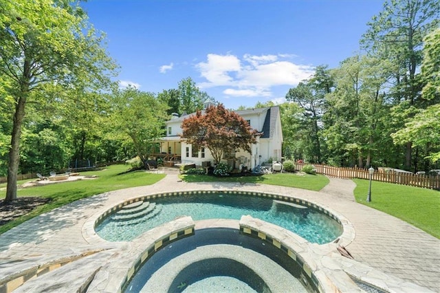 9035 Walnut Cove Ct, Gainesville, GA 30506 - view of pool featuring a pool with connected hot tub and a patio area