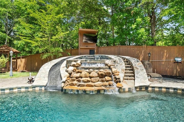 9035 Walnut Cove Ct, Gainesville, GA 30506 - view of swimming pool featuring a fenced backyard and a gazebo