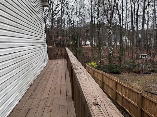 deck featuring fence