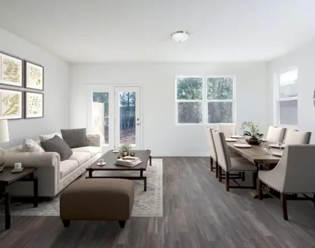 305 Winston Way, Villa Rica, GA 30180 - living room with dark wood finished floors and plenty of natural light