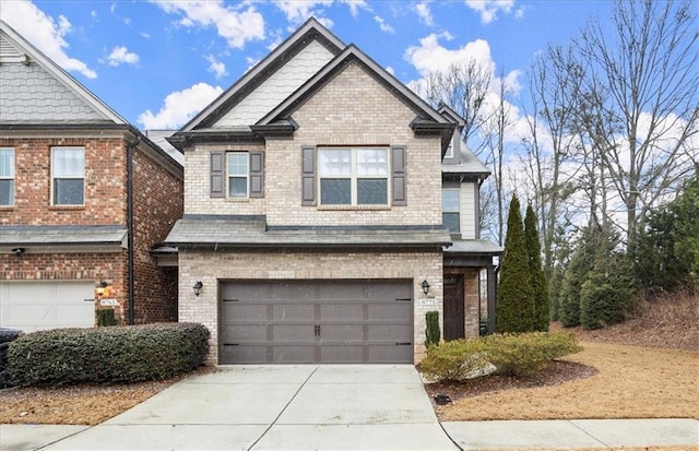 view of front of house with a garage