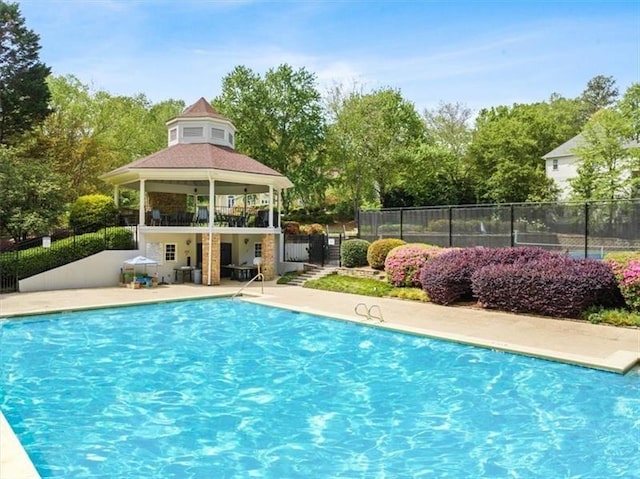 view of pool featuring a gazebo