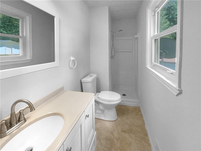 6389 Cumberland Dr, Rex, GA 30273 - full bathroom with a shower, vanity, and toilet