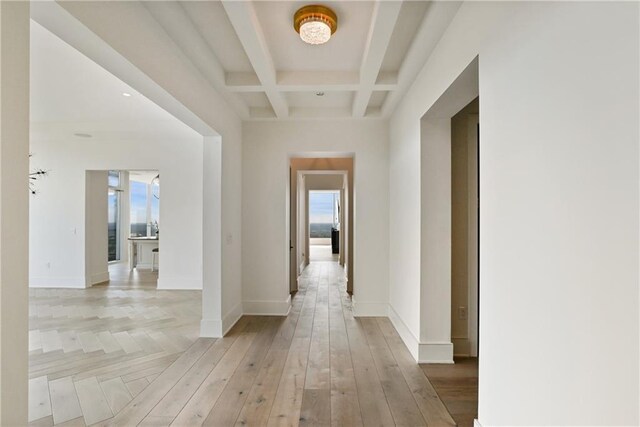 3630 Peachtree Rd NE Unit 3302, Atlanta, GA 30326 - unfurnished living room featuring a notable chandelier and light wood-type flooring