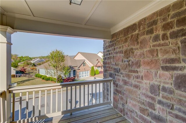 balcony with a residential view