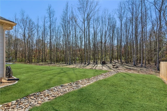 view of yard with fence