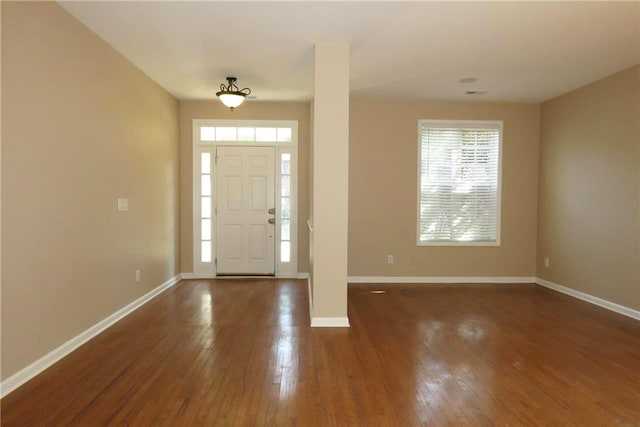 foyer featuring dark hardwood / wood-style flooring