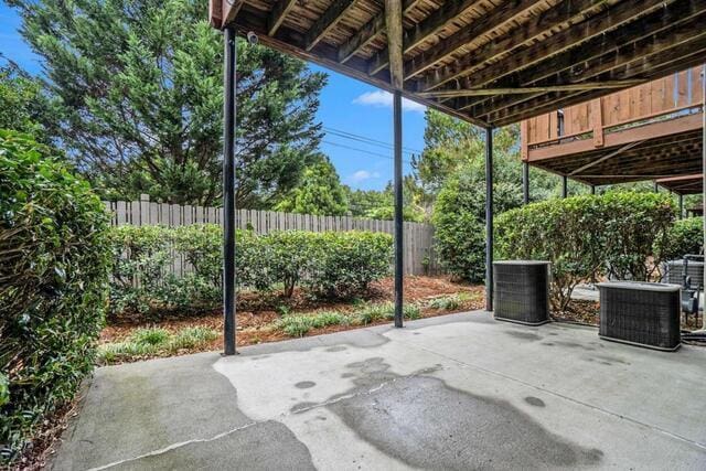 view of patio / terrace featuring central AC unit