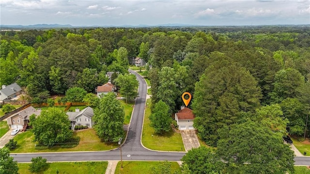 bird's eye view of a heavily wooded area