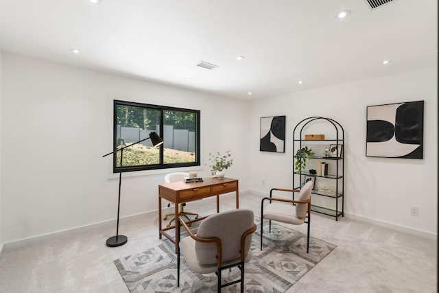 4070 Whitewater Creek Rd, Atlanta, GA 30327 - home office featuring light carpet and recessed lighting