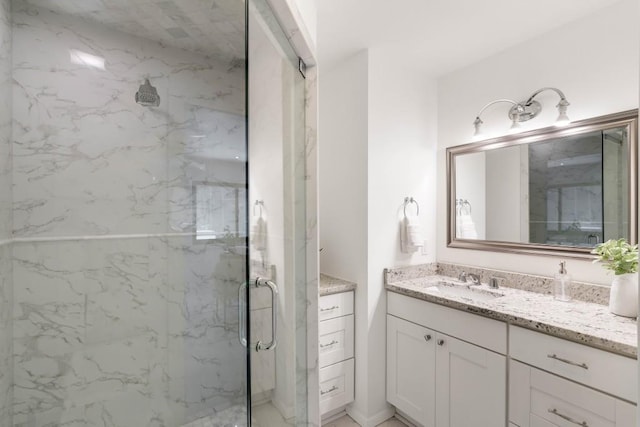 4070 Whitewater Creek Rd, Atlanta, GA 30327 - full bathroom with a marble finish shower and vanity
