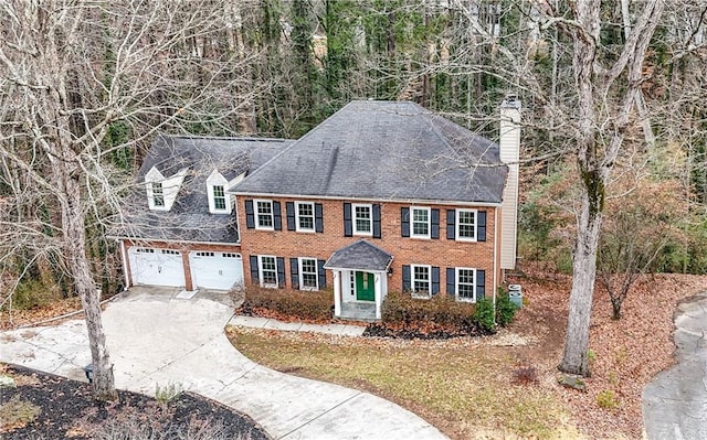 colonial house with a garage