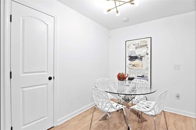 dining room with light hardwood / wood-style floors