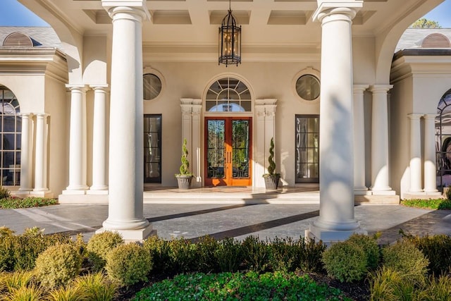 view of exterior entry with french doors