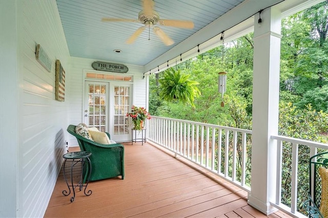 416 Mcdaniel St, Monroe, GA 30655 - deck with a ceiling fan