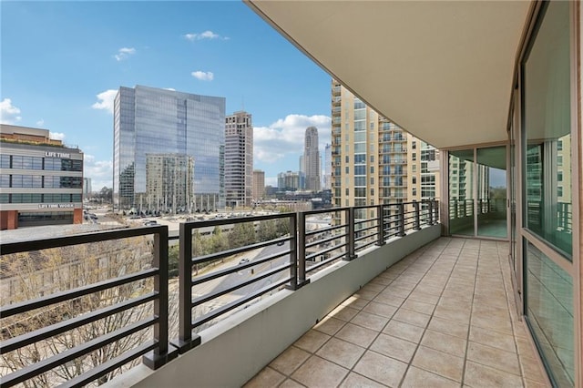 balcony featuring a city view