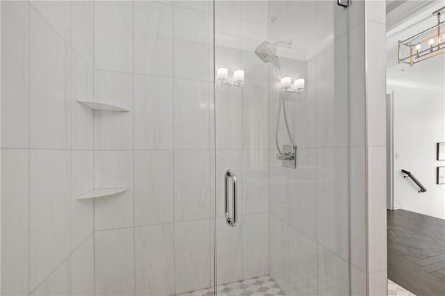 full bath featuring a shower stall