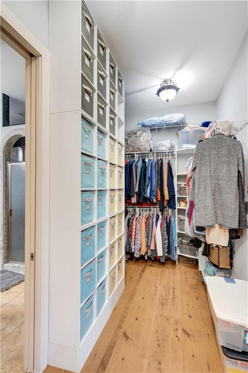 spacious closet featuring wood finished floors