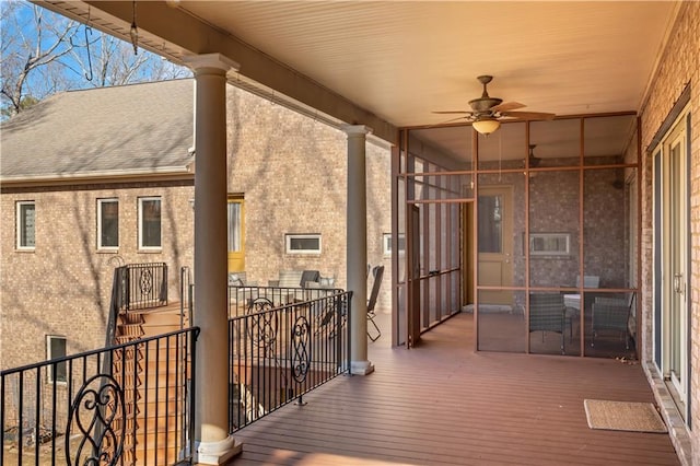 deck with ceiling fan