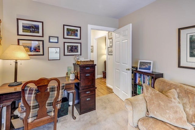 office featuring light hardwood / wood-style flooring