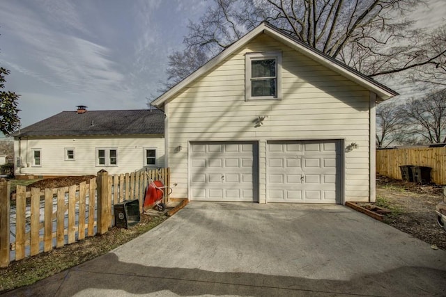 view of garage