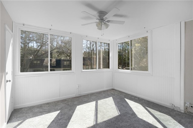 80 Montre Sq NW, Atlanta, GA 30327 - unfurnished sunroom featuring a ceiling fan, healthy amount of natural light, and carpet floors