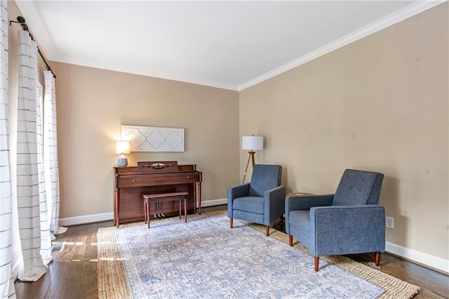5396 Turnbill Pt NW, Acworth, GA 30101 - sitting room featuring crown molding and wood finished floors