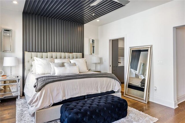726 Edgewood Ave NE, Atlanta, GA 30307 - bedroom with recessed lighting, wood finished floors, and baseboards