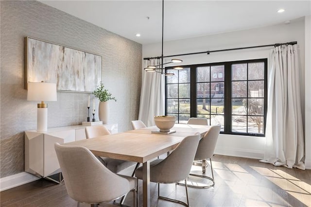 726 Edgewood Ave NE, Atlanta, GA 30307 - dining room with baseboards, recessed lighting, and dark wood-type flooring