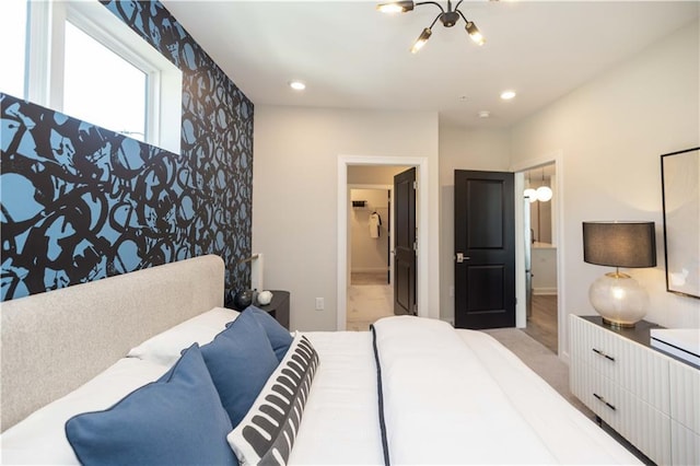 392 Pratt Dr Unit 2014, Atlanta, GA 30315 - bedroom with a chandelier and recessed lighting