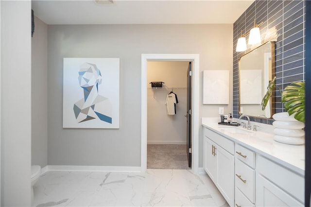 392 Pratt Dr Unit 2014, Atlanta, GA 30315 - full bathroom featuring vanity, marble finish flooring, and a spacious closet