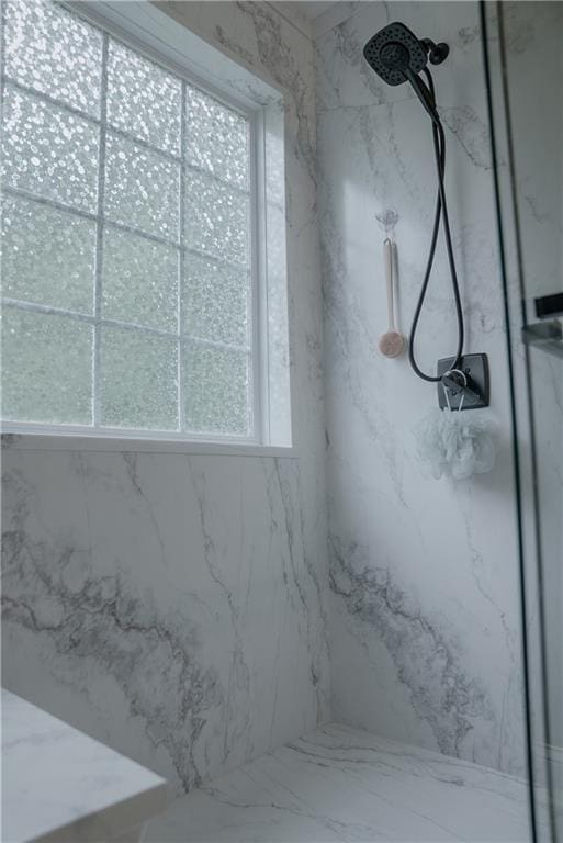 6985 Shane Ln, Cumming, GA 30028 - full bath featuring a marble finish shower