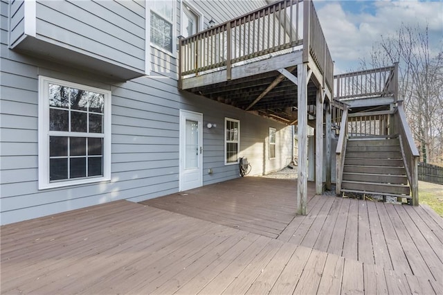 wooden terrace with stairs