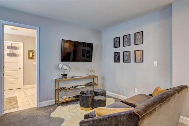 13 Clearwater Ct, Hoschton, GA 30548 - carpeted living room featuring baseboards and tile patterned flooring