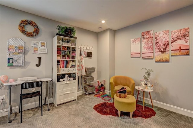 13 Clearwater Ct, Hoschton, GA 30548 - sitting room with carpet flooring, baseboards, and recessed lighting